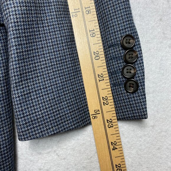 Ralph Ralph Lauren Sport Coat Mens 39S Gray Blue Gingham Check 100% Wool Blazer - Picture 5 of 14
